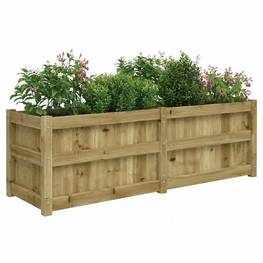 Grande jardinière en bois de pin 150x50x50 cm