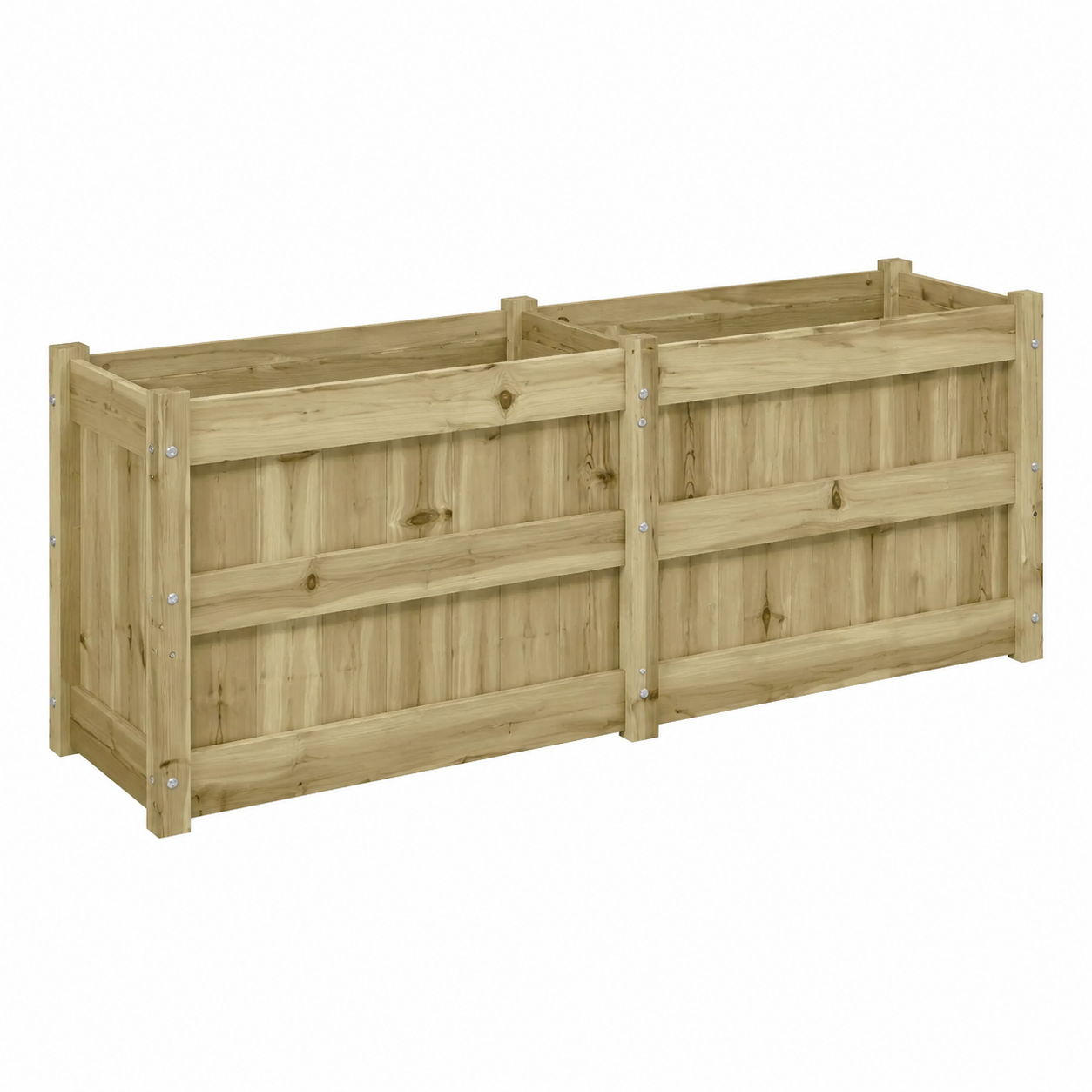 Grande jardinière en bois de pin 150x50x50 cm