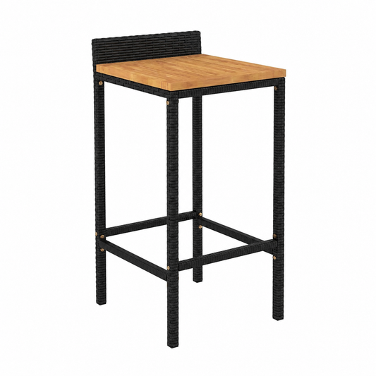Ensemble de mobilier de jardin 5 pièces en rotin et acacia