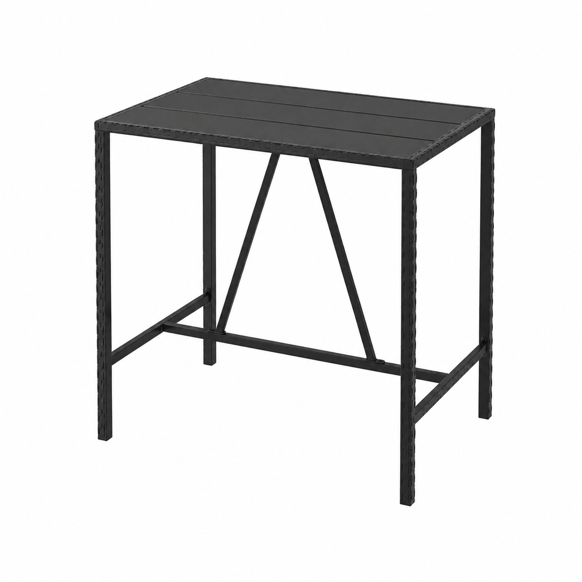 Ensemble de mobilier de jardin 5 pièces en rotin et acacia