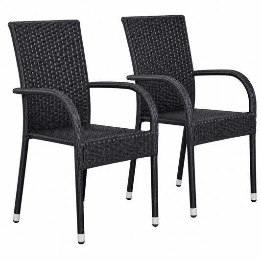 Mobilier de jardin élégant 3 pièces noir