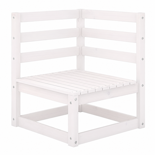 Ensemble de 2 canapés de jardin avec coussins en bois blanc
