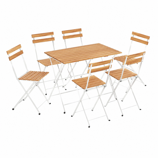 Lot de 6 chaises de bistrot pliantes en bois et acier