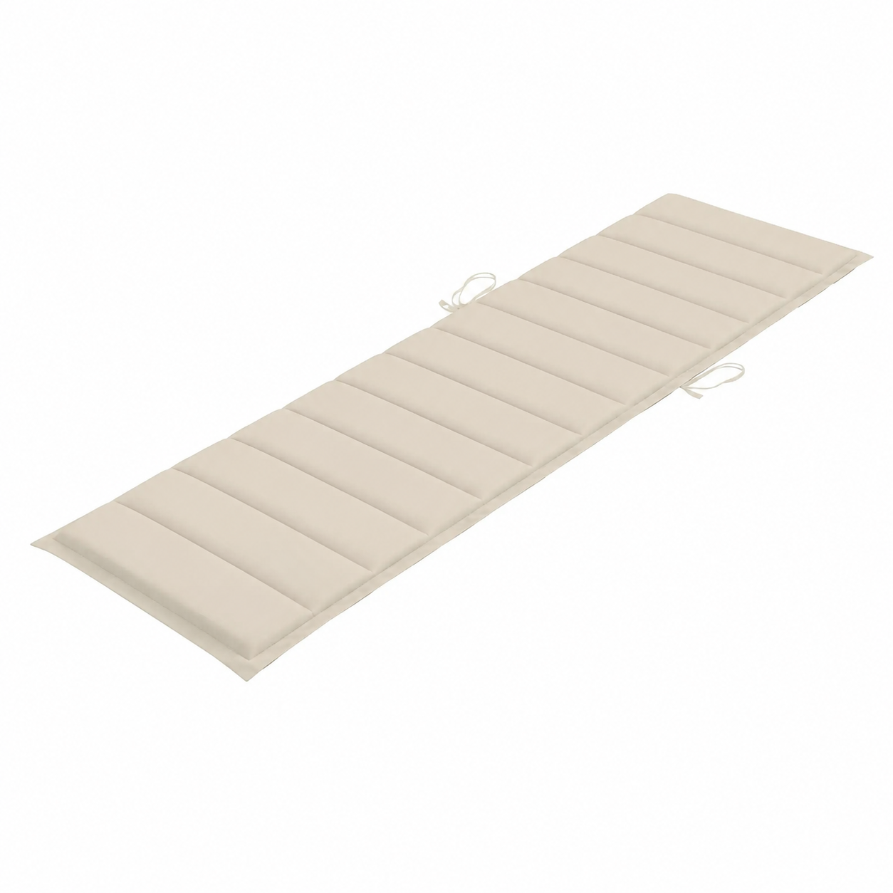 Chaise longue en bois de pin avec coussin crème