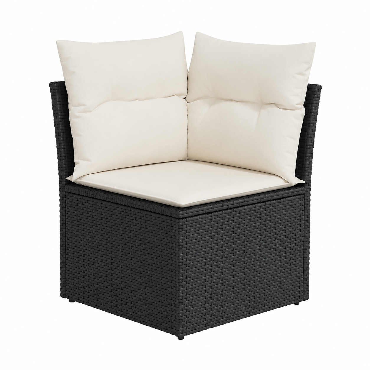 Ensemble de mobilier de jardin en résine tressée avec coussins noirs