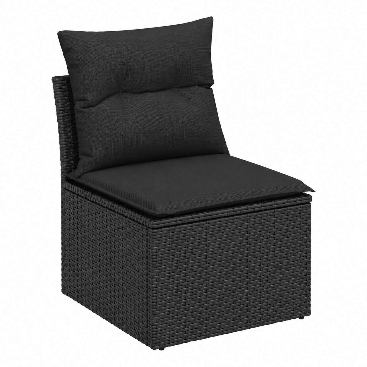 Ensemble de mobilier extérieur 8 pièces avec coussins noirs en résine