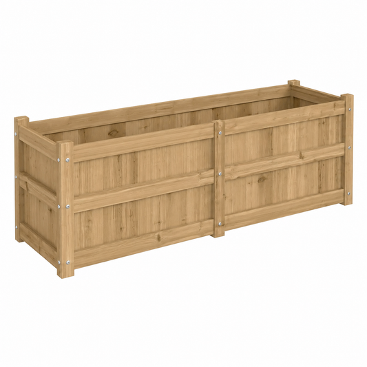 Grande jardinière en bois de pin 150x50x50 cm