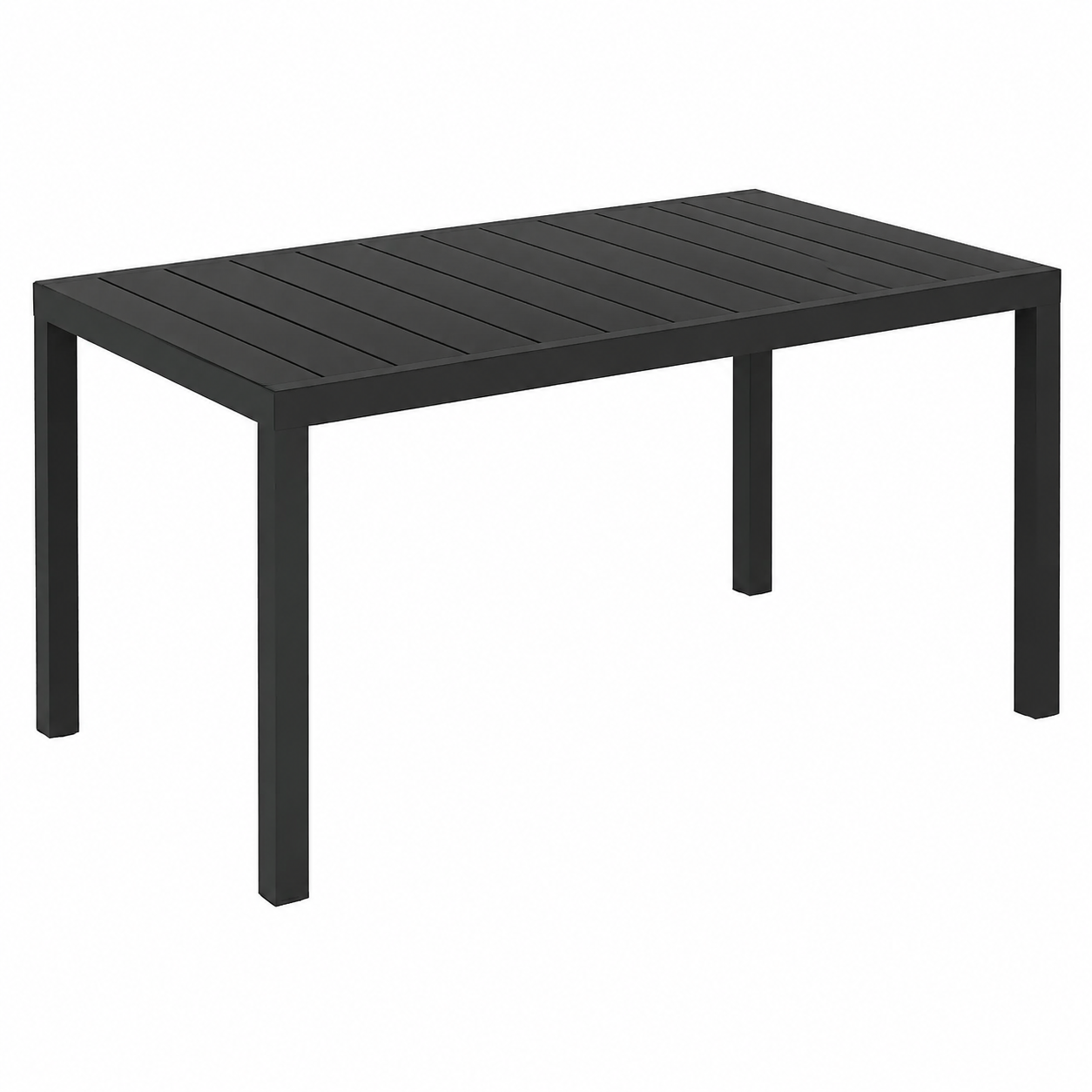 Table de jardin noire en aluminium et WPC 150 x 90 x 74 cm