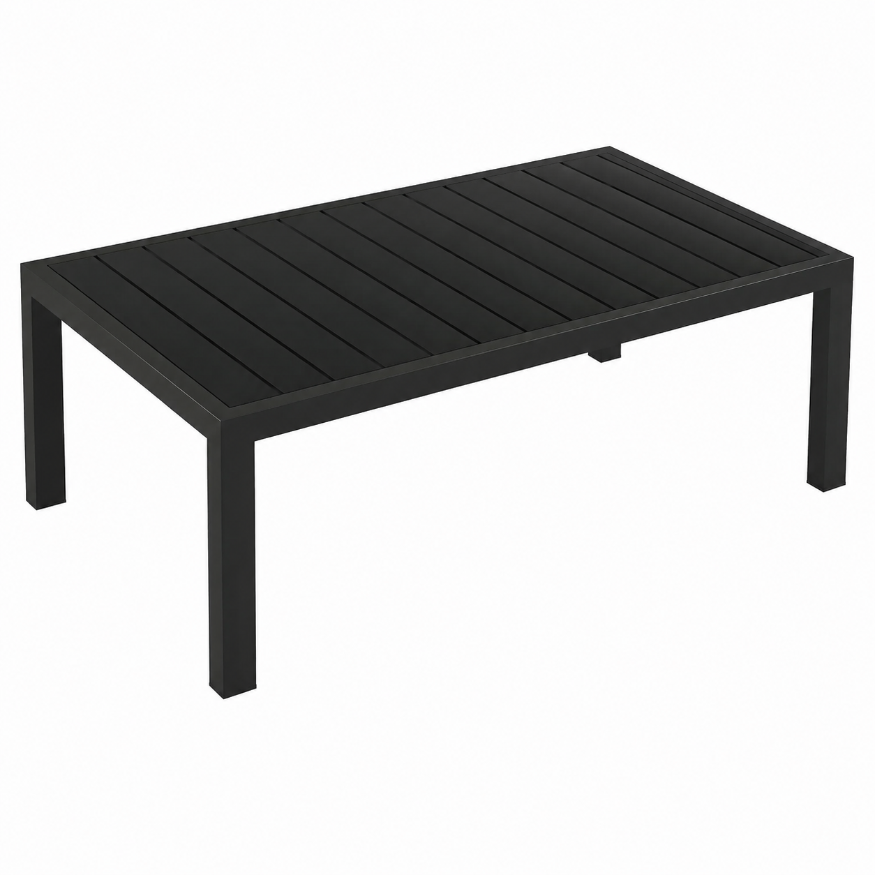 Table de jardin noire en aluminium et WPC 150 x 90 x 74 cm