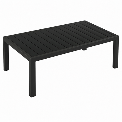 Table de jardin noire en aluminium et WPC 150 x 90 x 74 cm