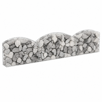 Jardinière arquée en gabions 200x30x40/60 cm en fer galvanisé