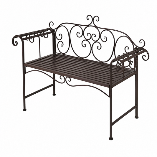 Banc de jardin en acier brun antique 132 cm