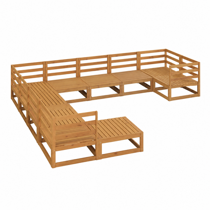 Ensemble de jardin 11 pièces en bois de pin