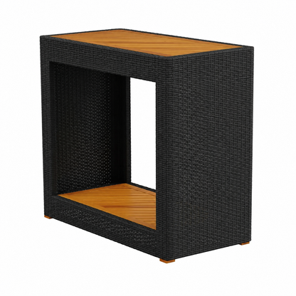 Table d'extérieur en bois noir 100x40x75 cm