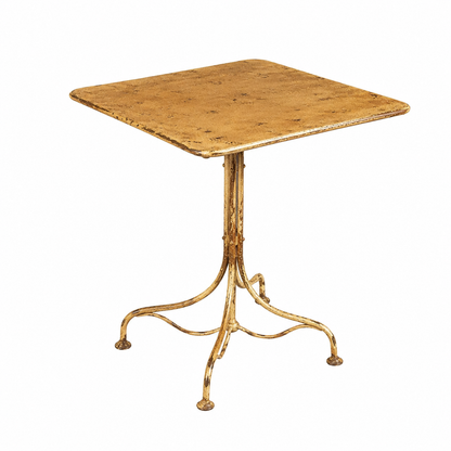 Table de Jardin en Fonte Blanche Antique - Table Polyvalente 70x70x76cm