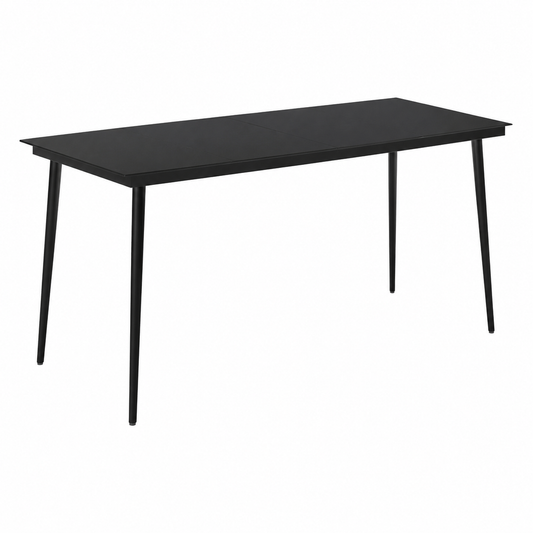 Table de jardin en acier et verre 200x100 cm