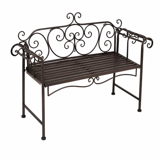 Banc de jardin en acier brun antique 132 cm