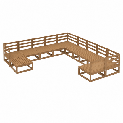 Ensemble de jardin 11 pièces en bois de pin