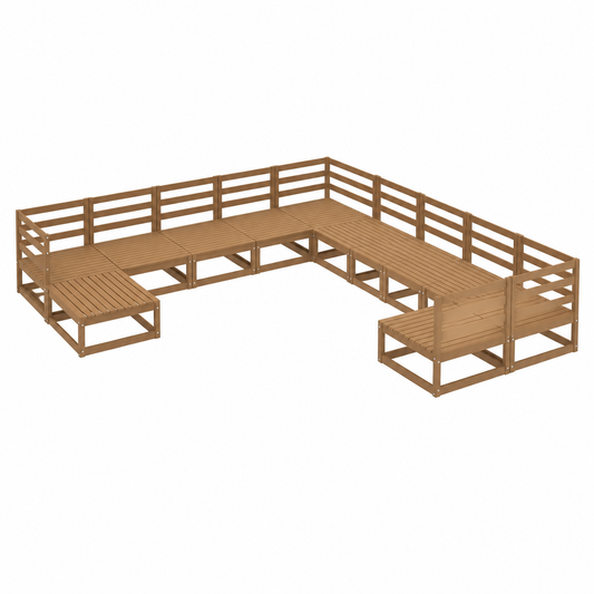 Ensemble de jardin 11 pièces en bois de pin