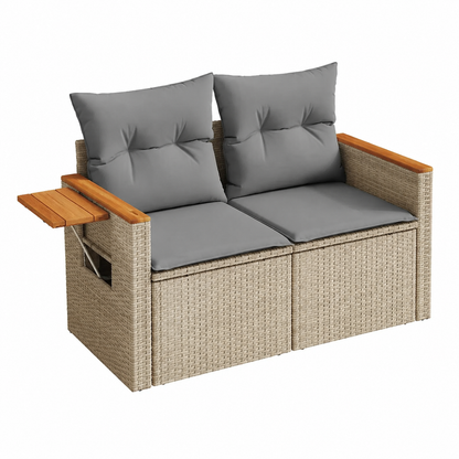 Sofa d'extérieur 2 places avec coussins beige