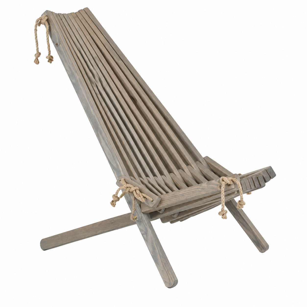 Chaise longue scandinave avec repose-pieds gris