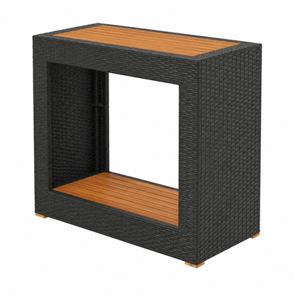 Table d'extérieur en bois noir 100x40x75 cm