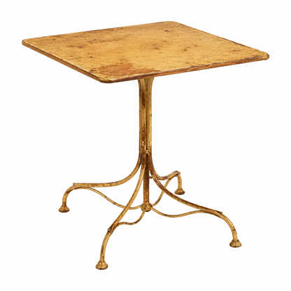 Table de Jardin en Fonte Blanche Antique - Table Polyvalente 70x70x76cm