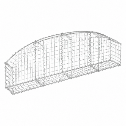 Jardinière arquée en gabions 200x30x40/60 cm en fer galvanisé