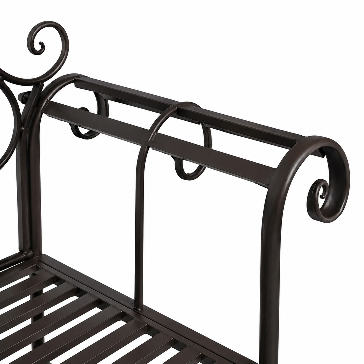 Banc de jardin en acier brun antique 132 cm