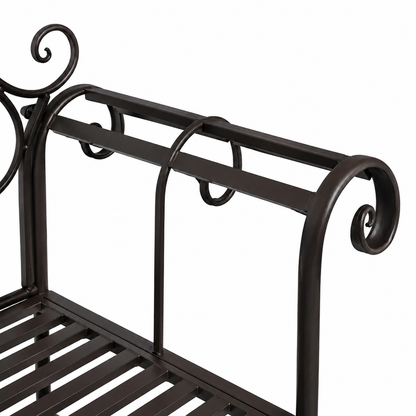 Banc de jardin en acier brun antique 132 cm