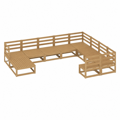 Ensemble de jardin 11 pièces en bois de pin