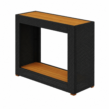 Table d'extérieur en bois noir 100x40x75 cm