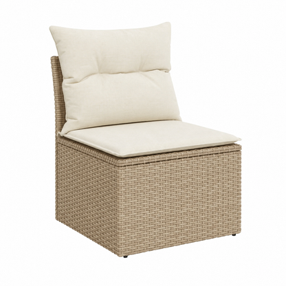 Ensemble de jardin 7 pièces avec coussins beige