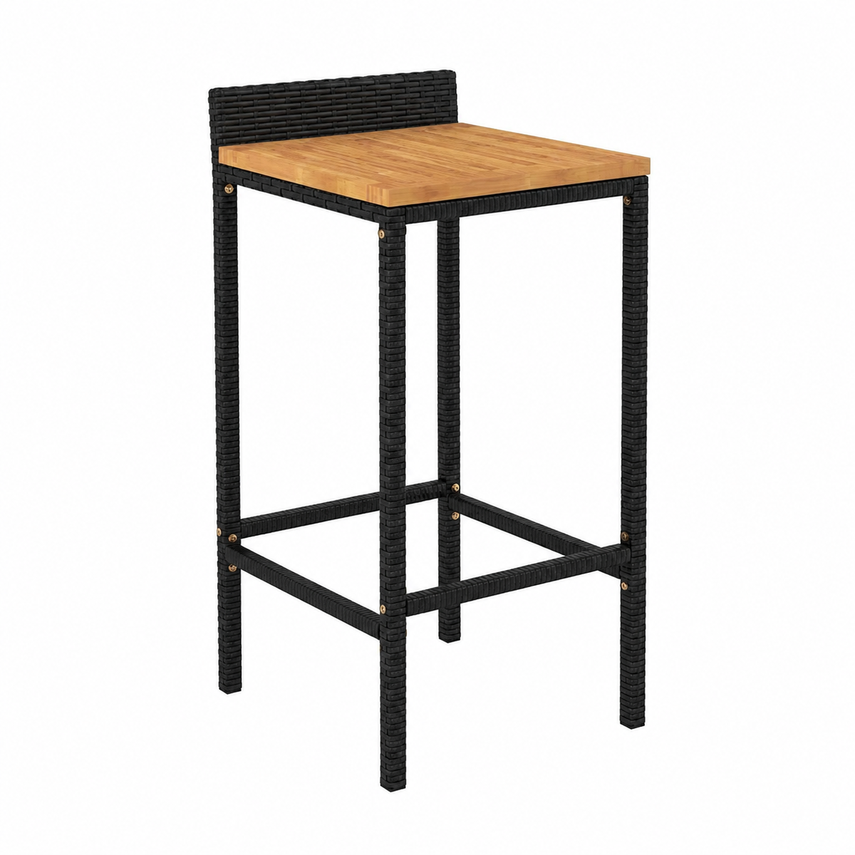 Ensemble de mobilier de jardin 5 pièces en rotin et acacia