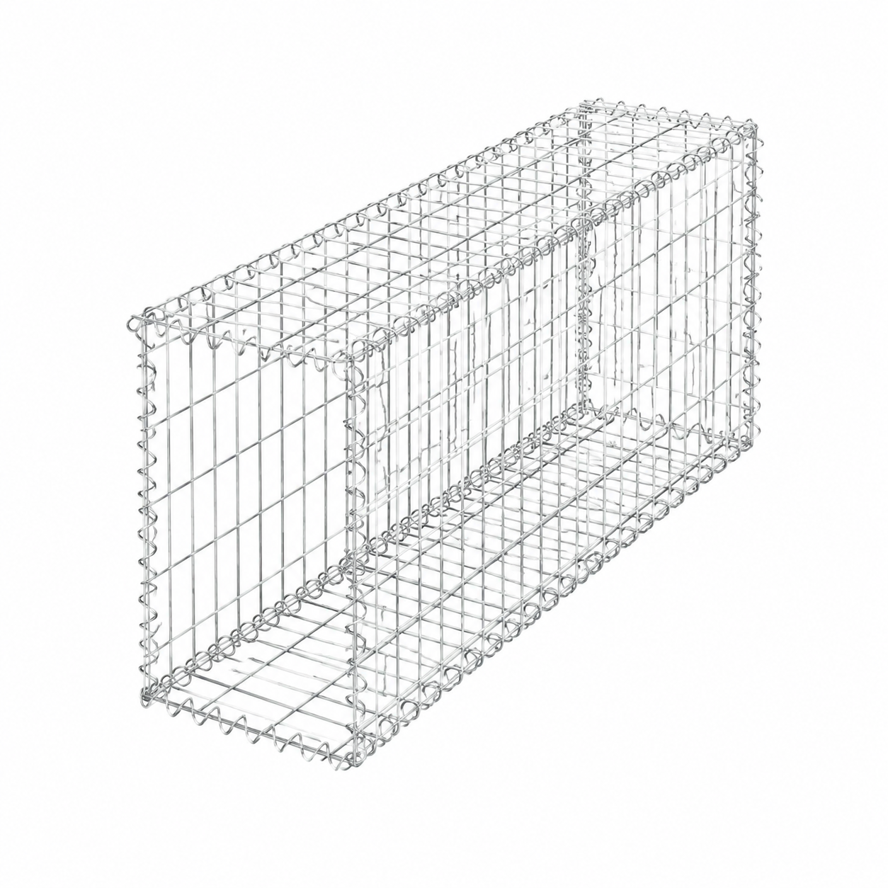 Jardinière arquée en gabions 200x30x40/60 cm en fer galvanisé