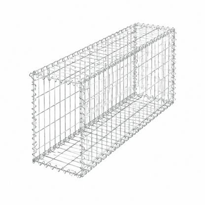 Jardinière arquée en gabions 200x30x40/60 cm en fer galvanisé