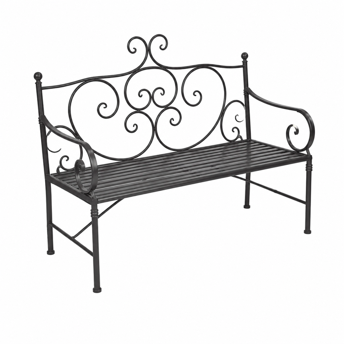 Banc de jardin en acier brun antique 132 cm