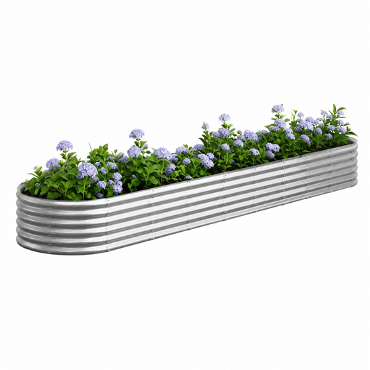 Bac à Fleurs sur Pied en Acier Argenté