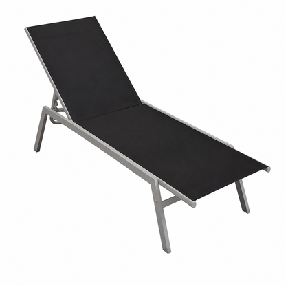 Ensemble Transat Inclinable avec Table Noir