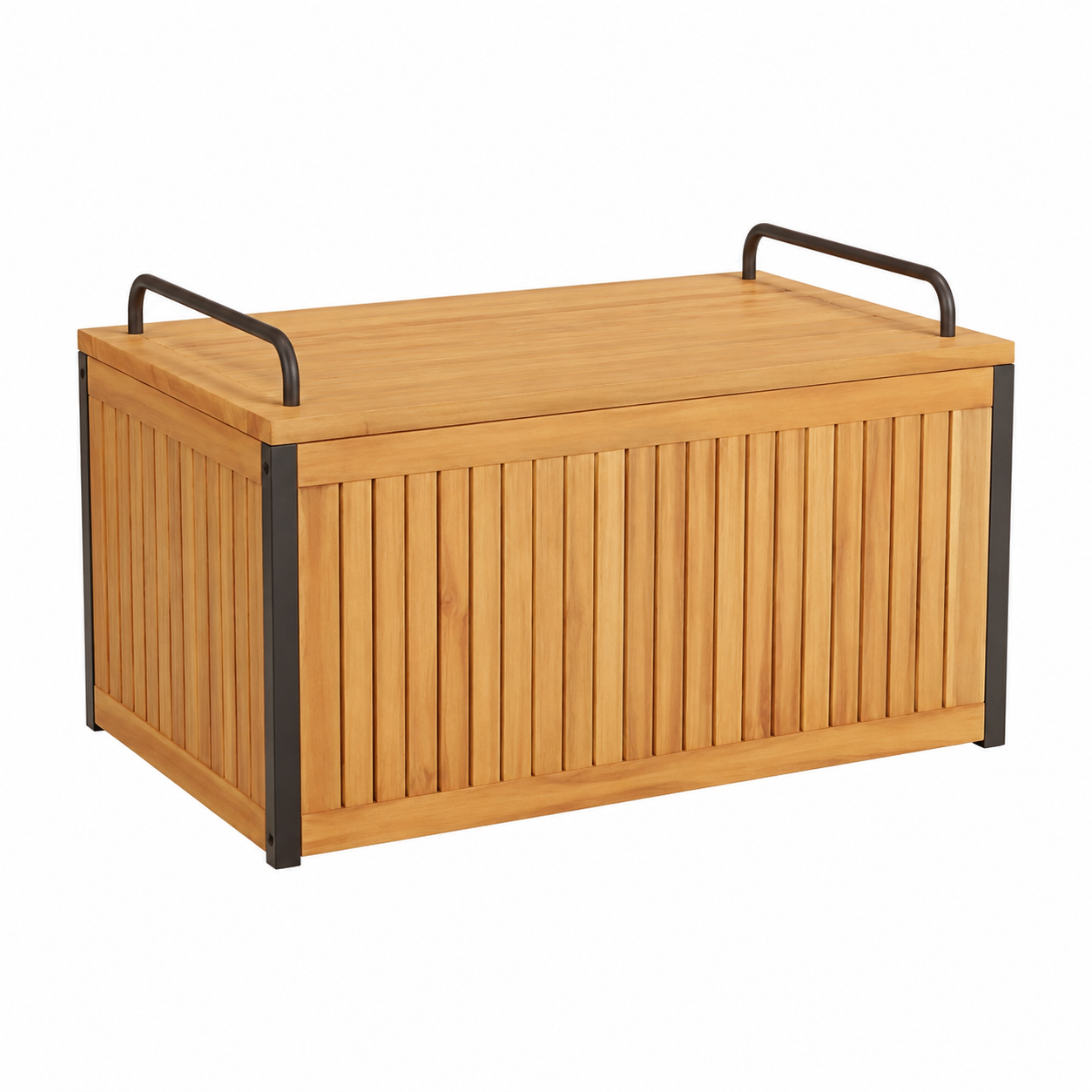 Coffre de Rangement Extérieur en Acacia et Acier