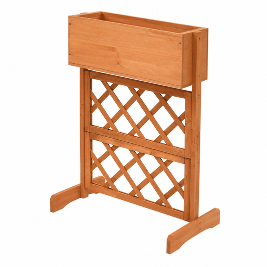 Bac à fleurs avec treillis en bois 45 x 30 x 74 cm