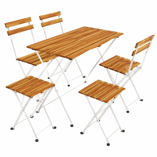 Table de jardin pliante en bois et acier 100x54x71cm