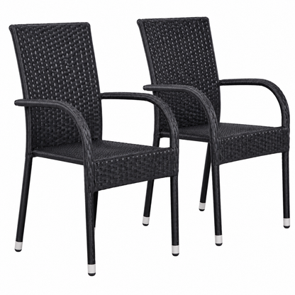 Mobilier de jardin élégant 3 pièces noir