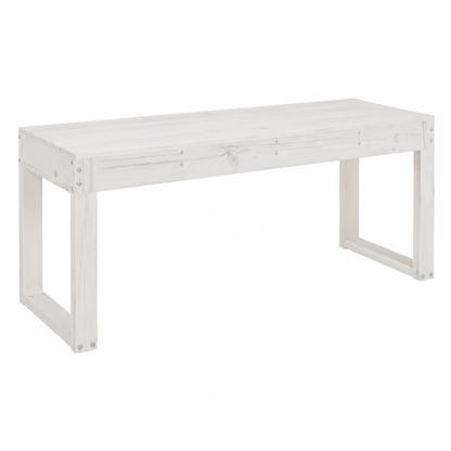 Banc de jardin en bois massif blanc 110x38x45 cm
