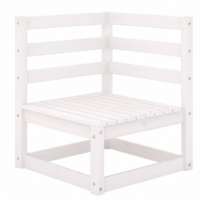 Ensemble de 2 canapés de jardin avec coussins en bois blanc