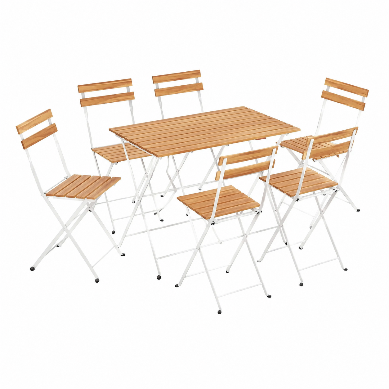Lot de 6 chaises de bistrot pliantes en bois et acier