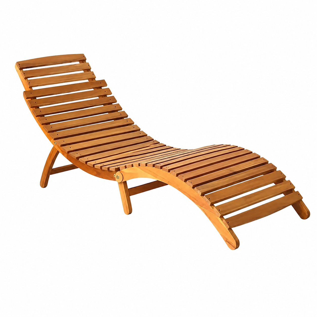 Chaise longue de jardin avec coussin en bois d'acacia