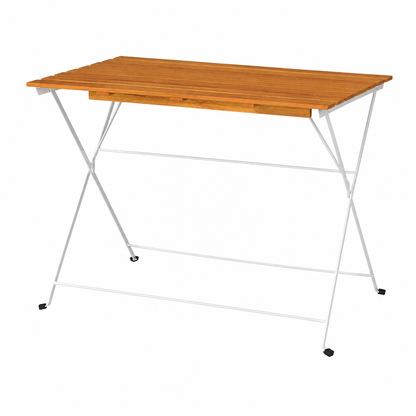 Table de jardin pliante en bois et acier 100x54x71cm