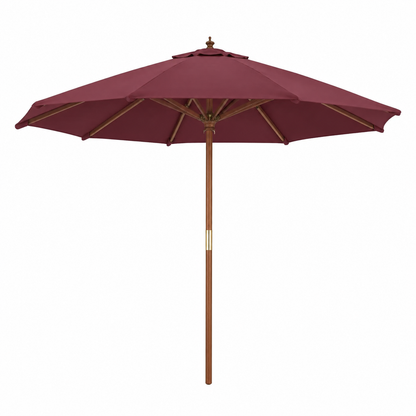 Grand parasol de jardin rouge bordeaux réglable