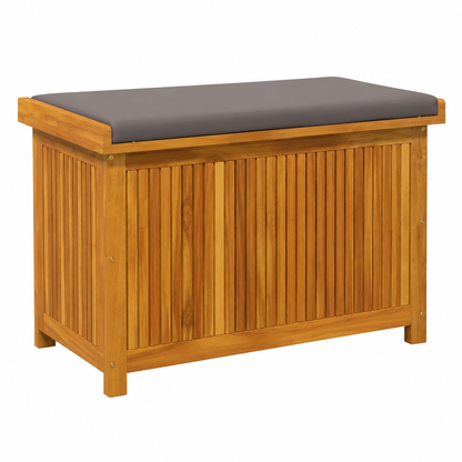 Coffre de rangement extérieur en acacia 90x50x60,5 cm